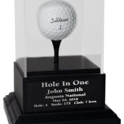 Acrylic Hole In One Display With Black Wood Base