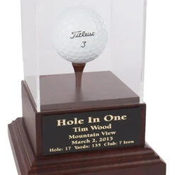 Acrylic Hole In One Display With Cherry Wood Base