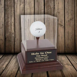 Acrylic Hole In One Display With Cherry Wood Base -Ampere shop acrylic hole in one display with cherry wood base 53
