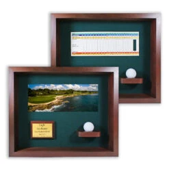 Ball & Scorecard Shadow Box Display-Cherry