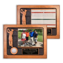 Eagle, Double Eagle, Best Round Or Albatross Scorecard & Ball Plaque