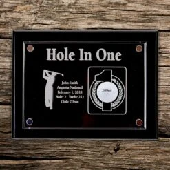 Hole-In-One 9x12 Floating Acrylic Plaque - Black -Ampere shop hole in one 9x12 floating acrylic plaque black 43