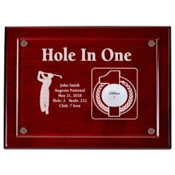 Hole-In-One 9x12 Floating Acrylic Plaque - Cherry