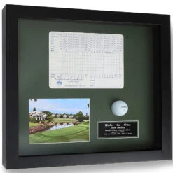 Hole-In-One Ball, Photo, And Scorecard Shadowbox -Ampere shop hole in one ball photo and scorecard shadowbox 57