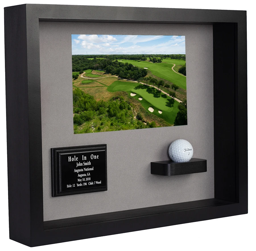 Hole-In-One Ball & Photo/Scorecard Shadow Box - Black 4 Hole-In-One Ball & Photo/Scorecard Shadow Box - Black - Image 2