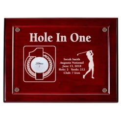 Hole-In-One Female 9x12 Floating Acrylic Plaque - Cherry
