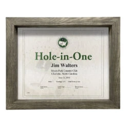 Hole-In-One Gray Shadow Box Certificate Frame