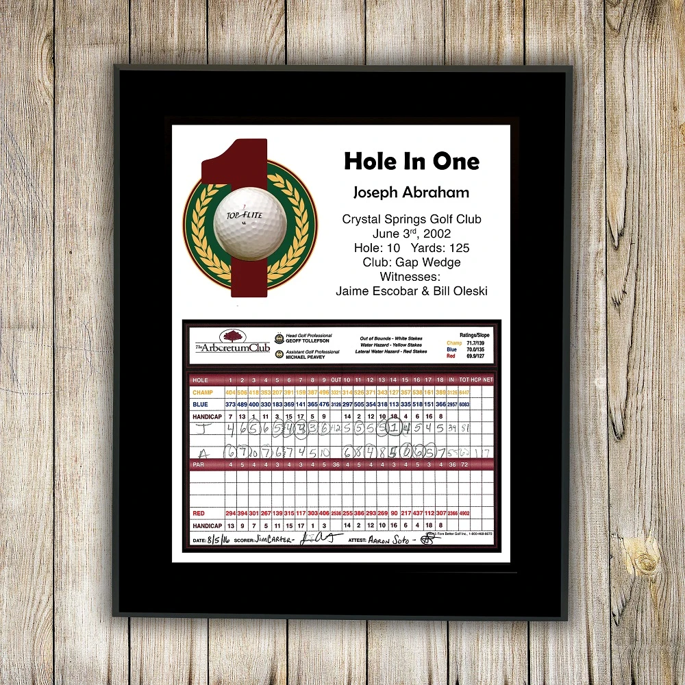 Hole In One Laminated Plaque - Black 4 Hole In One Laminated Plaque - Black - Image 2