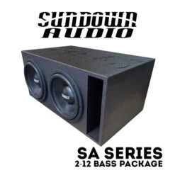 SUNDOWN SA12 LOAD ENCLOSURE - 2 SA12 SUBS + PROFAB BOX | 2000W RMS 31 Hz - 1 OHM -Ampere shop sundown audio dual sa classic series 12 inch ported subwoofer bass package 2000w 06814.1659024096
