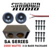 SUNDOWN SA12 LOAD ENCLOSURE - 2 SA12 SUBS + PROFAB BOX | 2000W RMS 31 Hz - 1 OHM -Ampere shop sundown audio dual sa classic series 12 inch ported subwoofer bass package 2000w 38893.1659038279