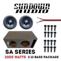 SUNDOWN SA12 LOAD ENCLOSURE - 2 SA12 SUBS + PROFAB BOX | 2000W RMS 31 Hz - 1 OHM
